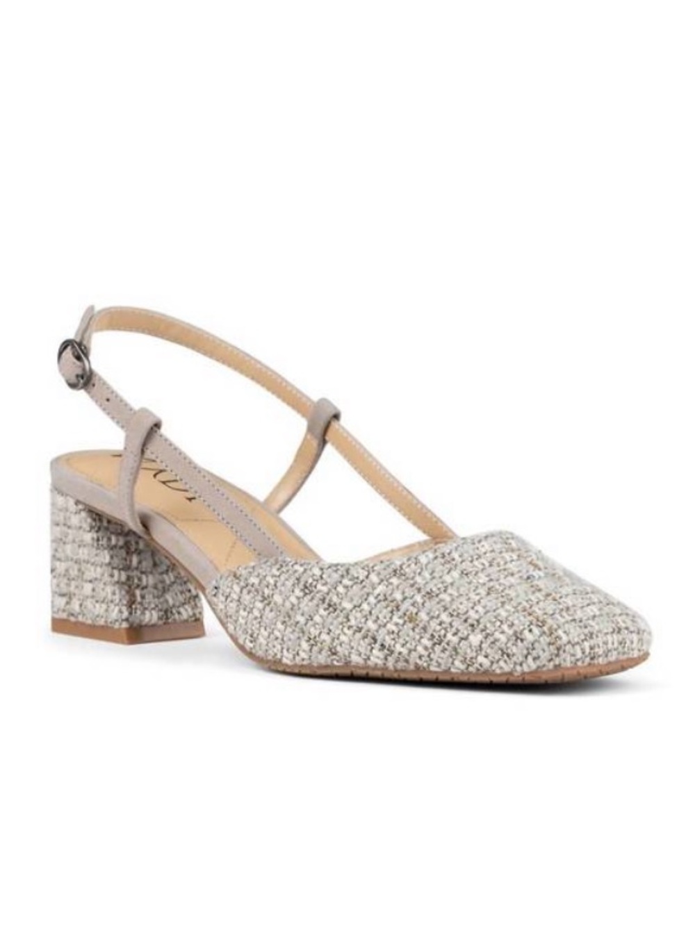NYDJ Samson Slingback Square Toe Pump Heel in Feather Tweed Size‎ 9